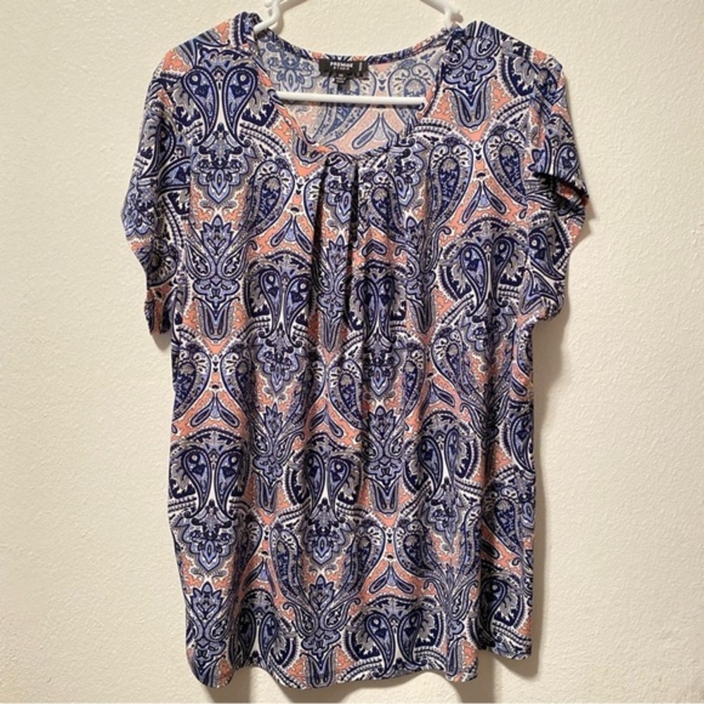 Premise Studio Shirt Women’s Size 2X Pull‎ Over Top Paisley